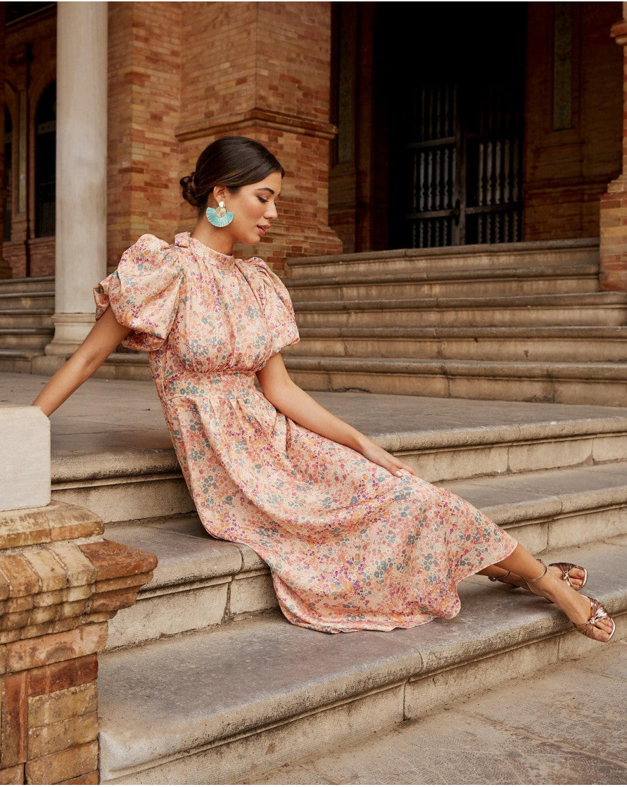 Midi peach dress