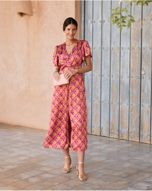 Nicollette Neckline floral dress