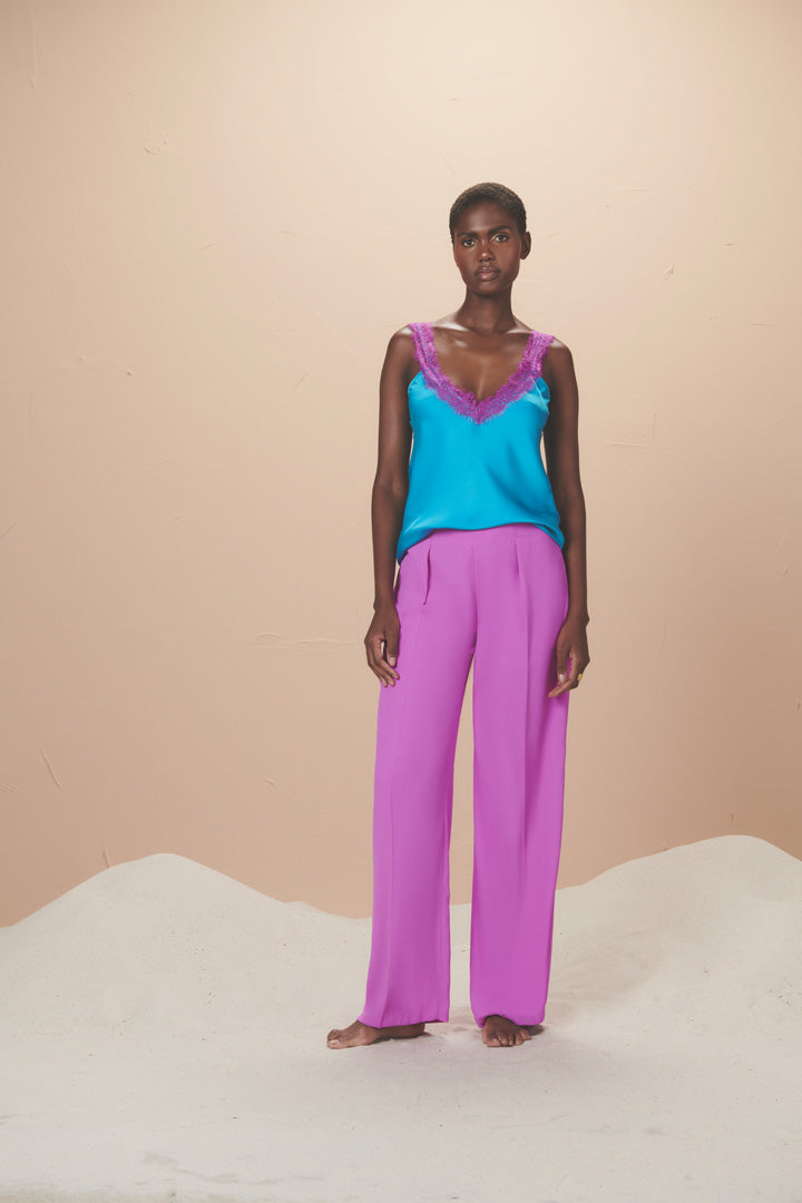 Pia B Turquoise Satin Cami