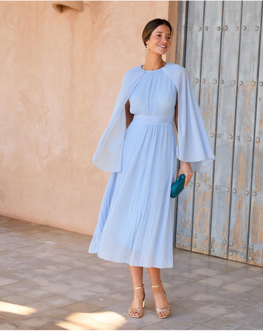 Cape powder blue dress
