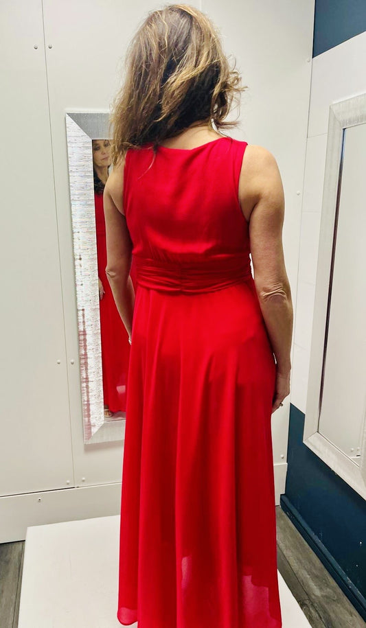 Red sleevless flower dress