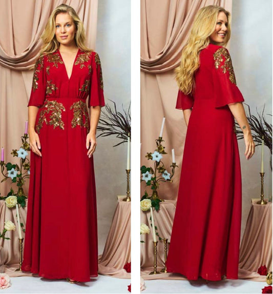 The red embellished hope and ivy dress