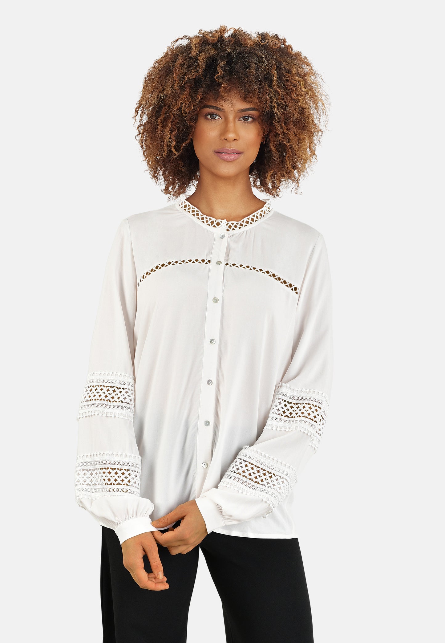 Sisters Point white crochet blouse EIYA-SH