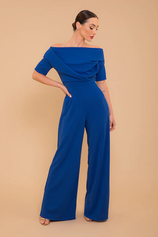 ATOM LIMA Crepe Jumpsuit Cobalt Blue