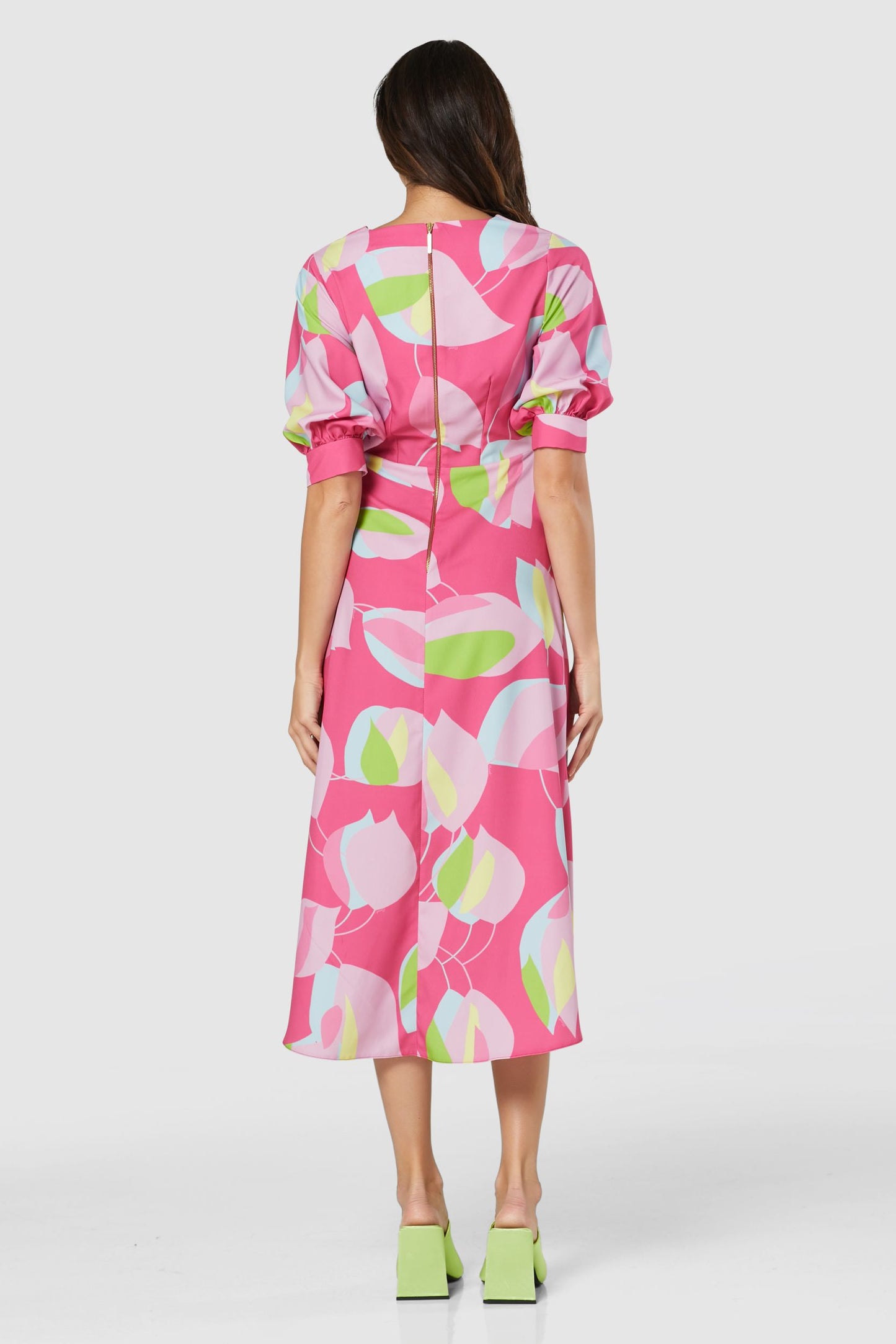 Closet London Printed Tie A-Line Wrap Midi Dress
