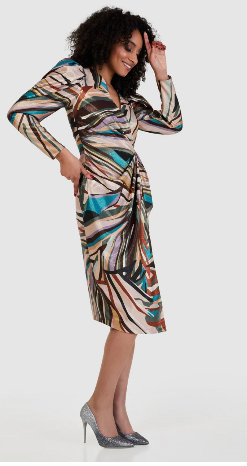 Closet London tiger printed wrap dress