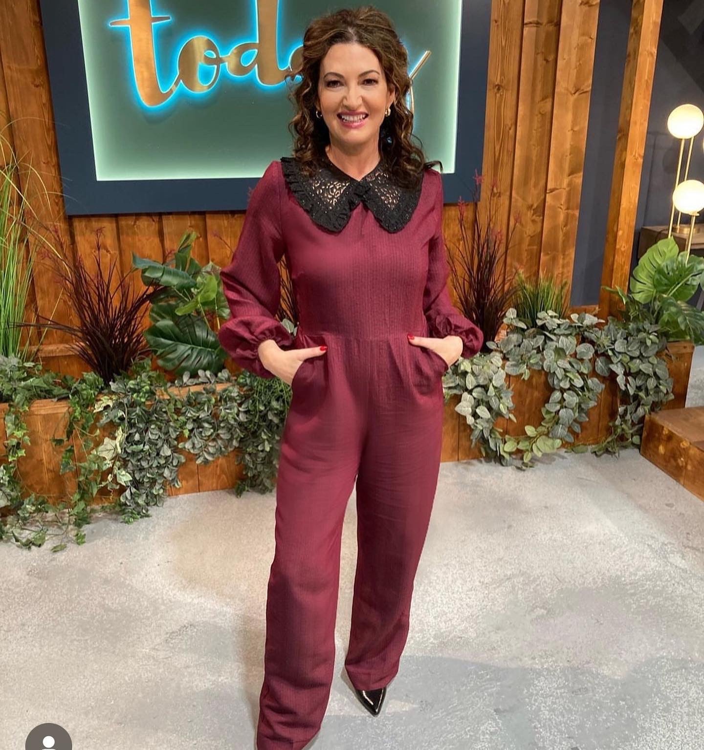 CLOSET LONDON MAROON STRIPE JUMPSUIT