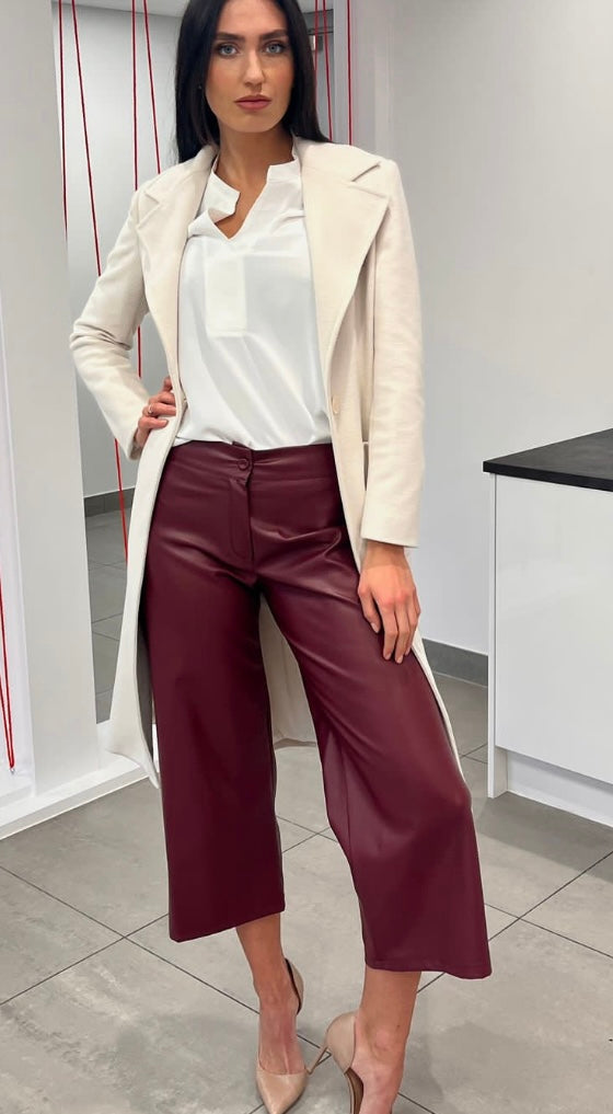 PIA B PU SHIRT CROP TROUSERS