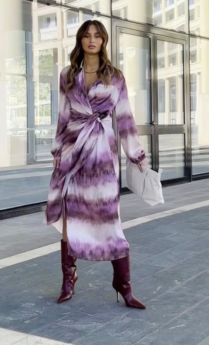 PIA B TIE DYE WRAP DRESS