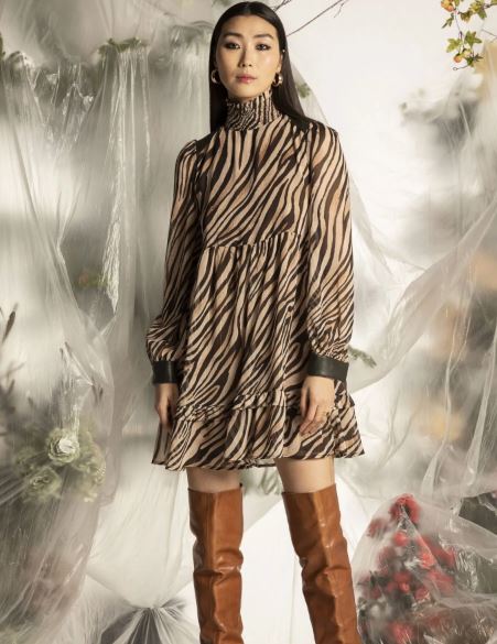 Le Sate Del Sole Animal Print Dress