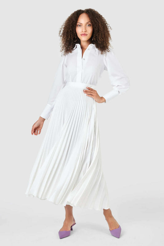Closet London White Pleated skirt dress