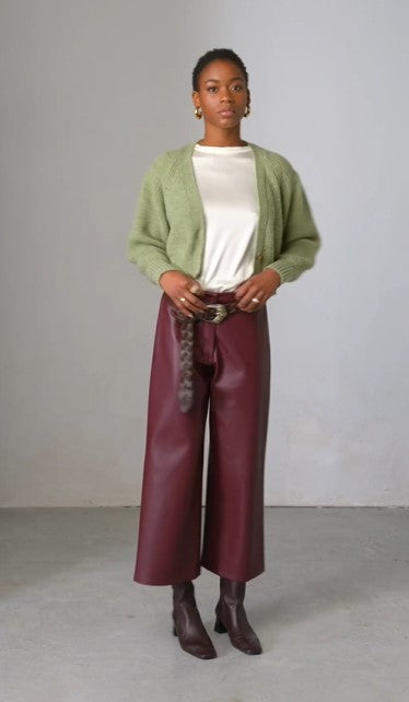 PIA B PU SHIRT CROP TROUSERS