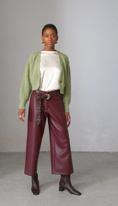 PIA B PU SHIRT CROP TROUSERS