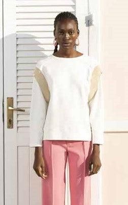 H20 cream sweatshirt with gold detail