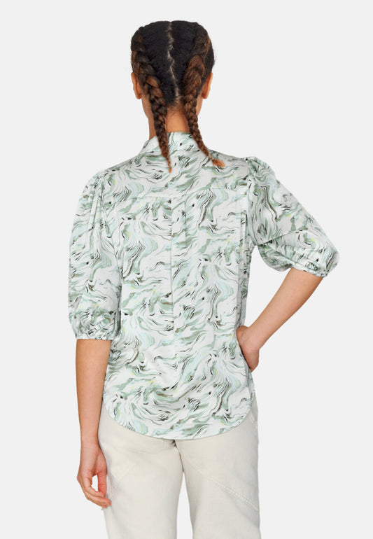 Danish mint wave blouse
