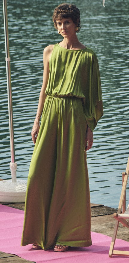 Pia B Green goddess jumpsuit