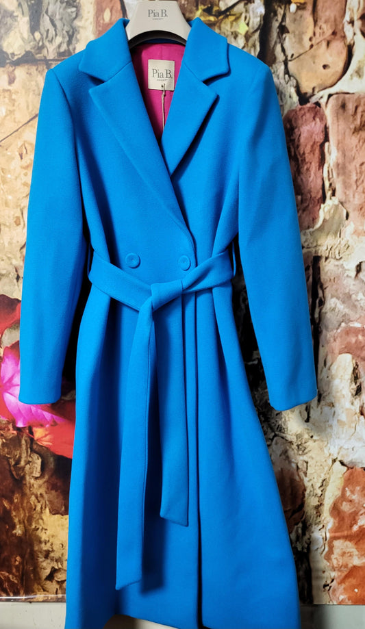 Pia B Concept Puffo Blue  belted coat