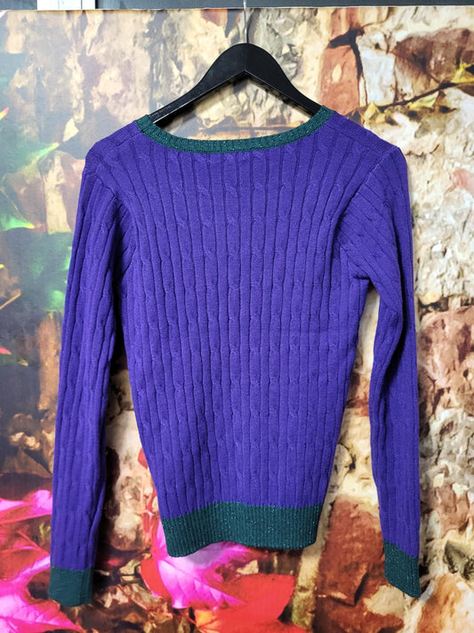 FLY GIRL ROUND NECK JUMPER GLITTER NECK DETAIL
