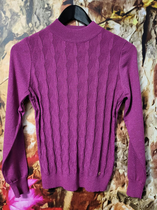 FLY GIRL RIB NECK  FINE KNITT JUMPER GLITTER DETAIL