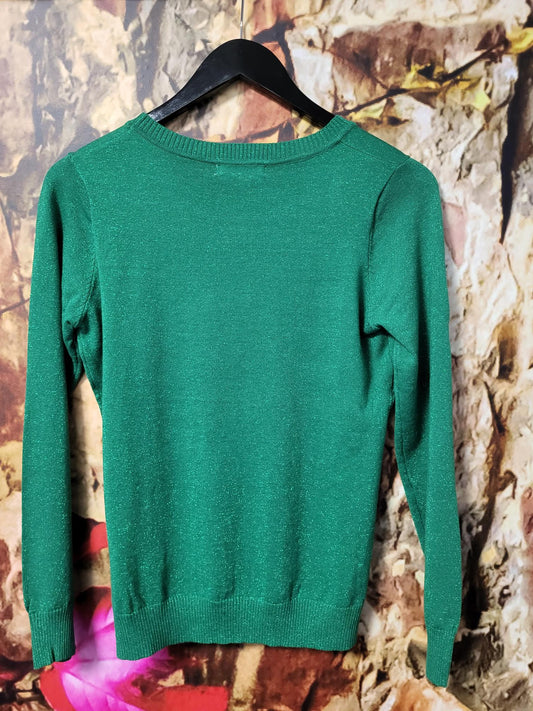 FLY GIRL Round Neck  FINE KNITT JUMPER GLITTER DETAIL
