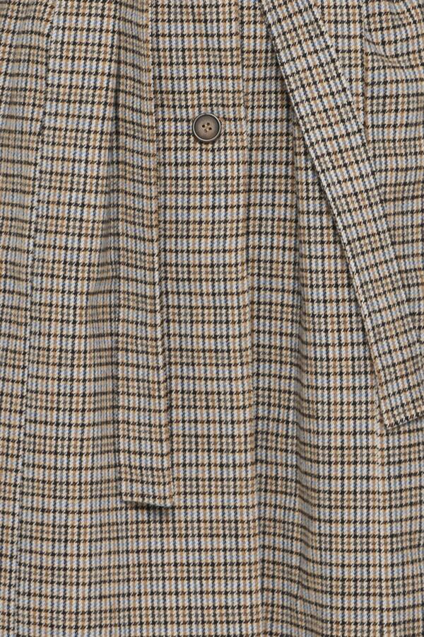 Fransa Check brown tobacco belted coat