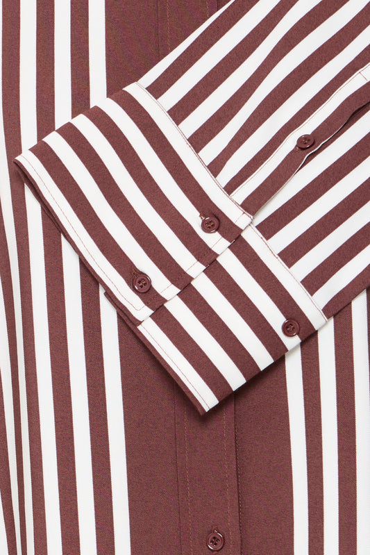 Fransa burgundy stripe shirt