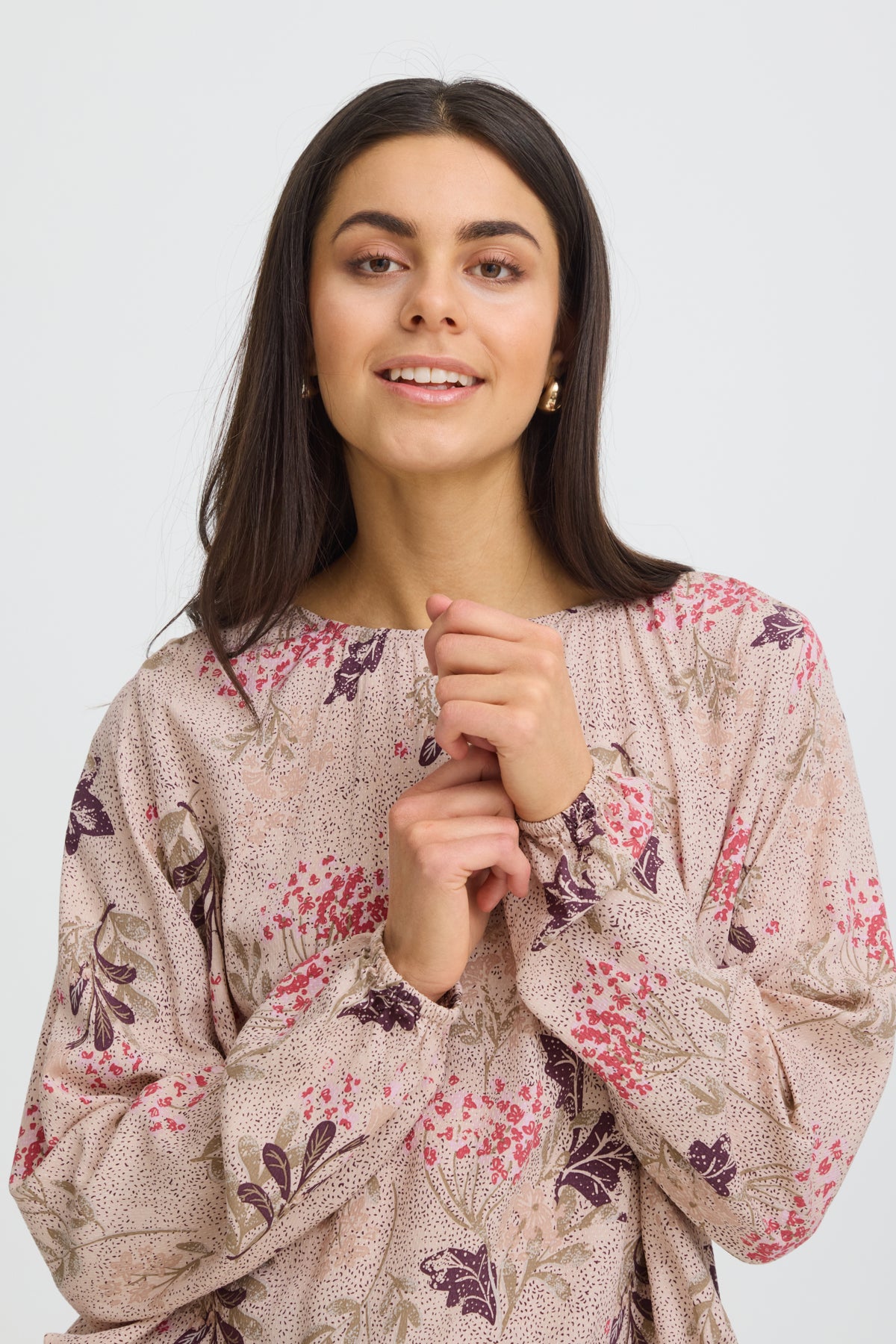 Fransa cream pattern blouse