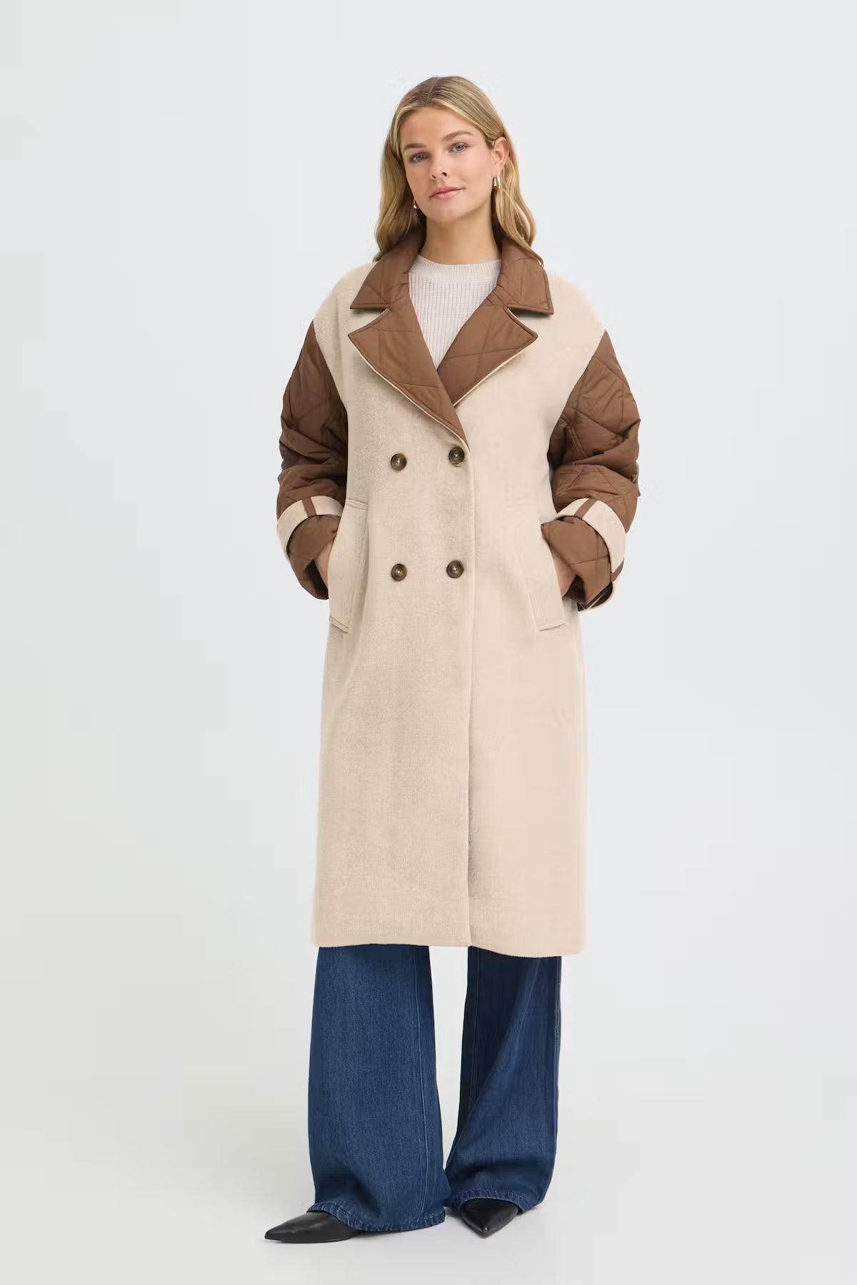 Cream and coffee Fransa coat