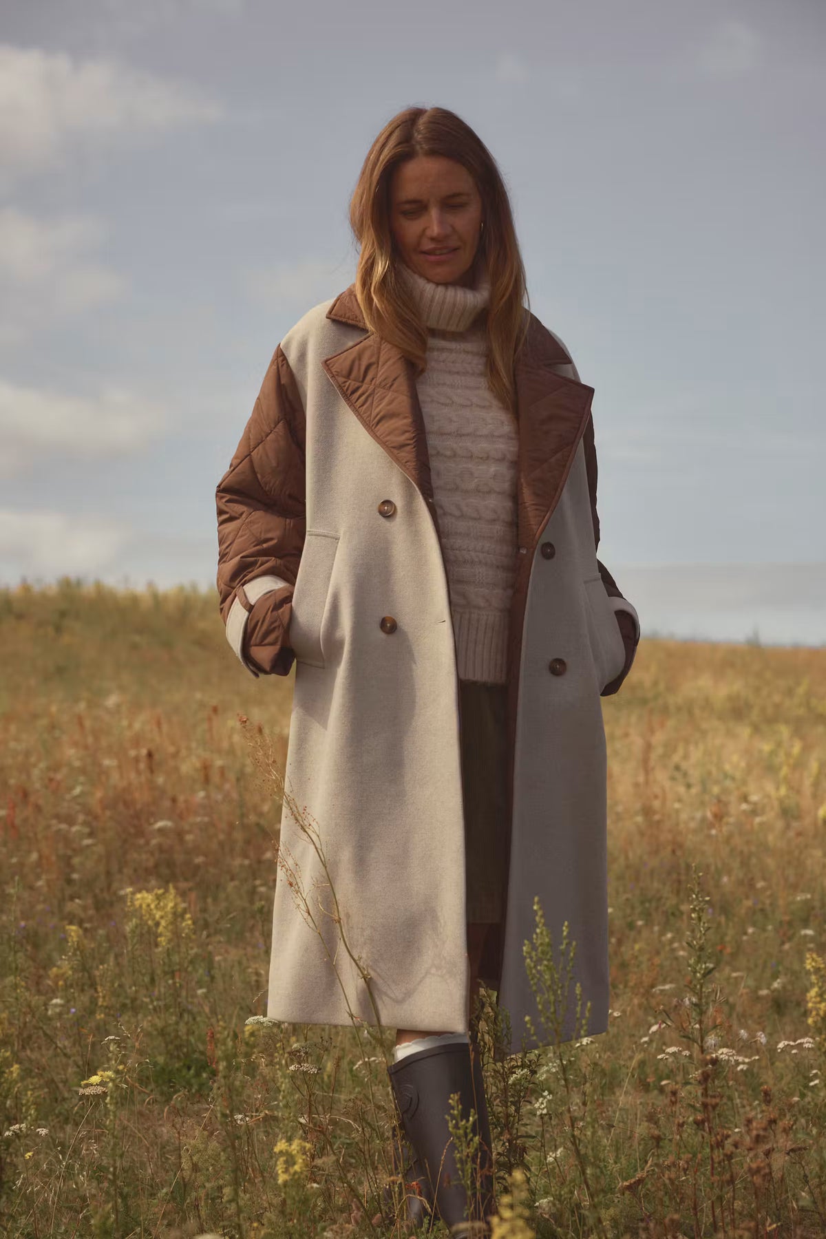 Cream and coffee Fransa coat