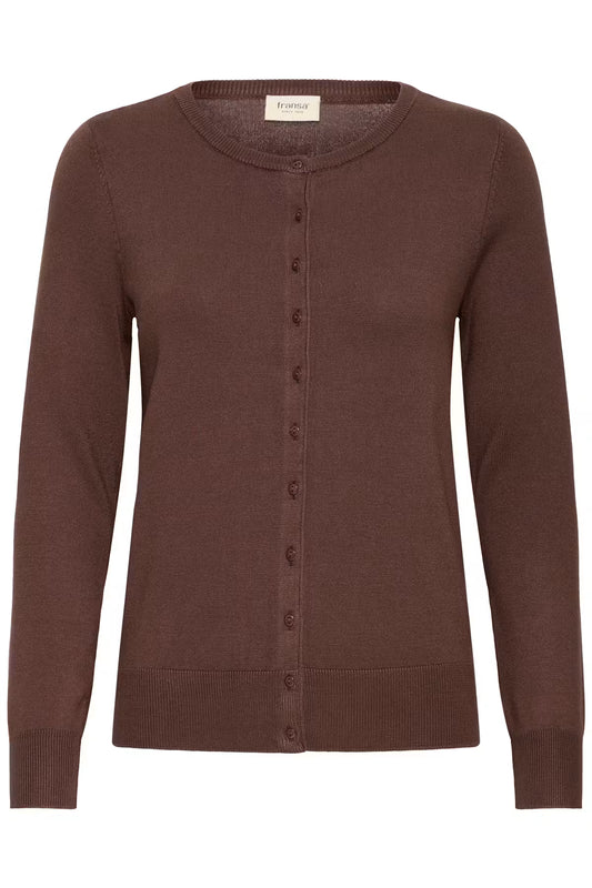 Fransa basic cardigan brown