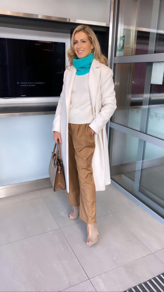 Pia B Concept Cream belted coat