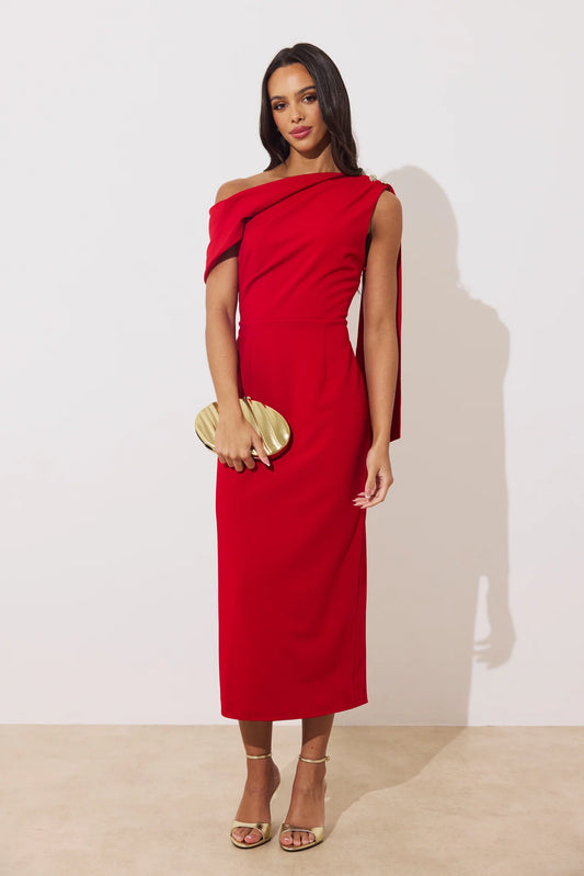 Eleni Drape Midi Dress