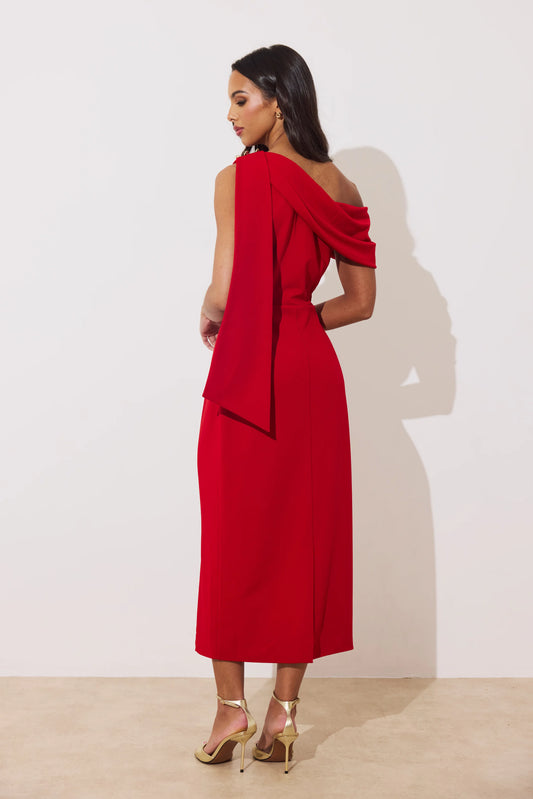 Eleni Drape Midi Dress
