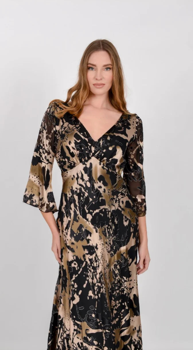 Black and gold dress