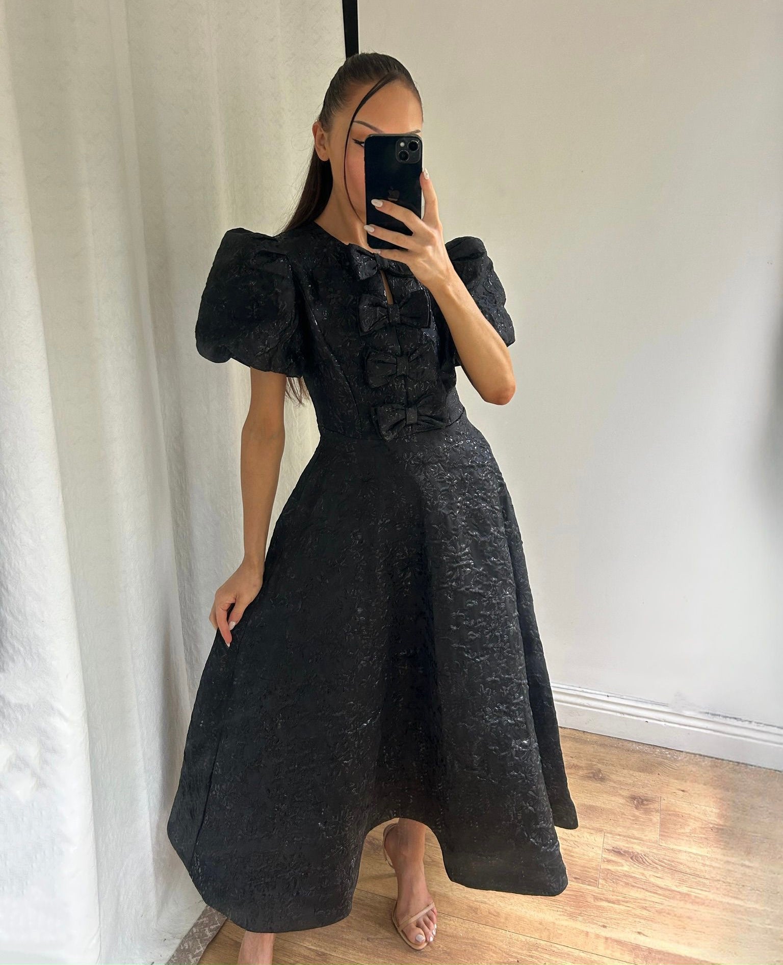 BLACK BOW DRESS – HOUSE OF LOGO