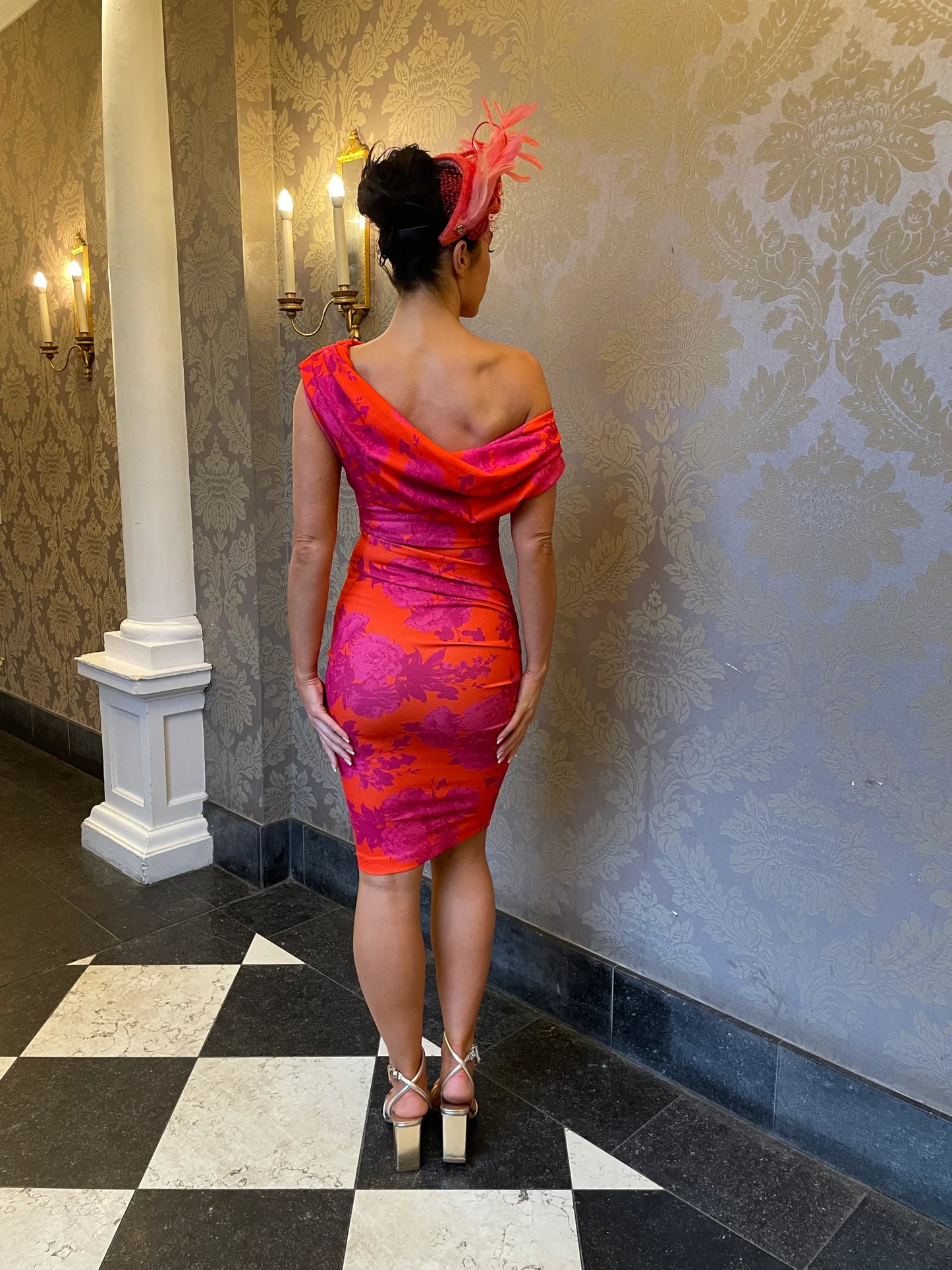 Atom Chromium Dress Orange/Fuschia