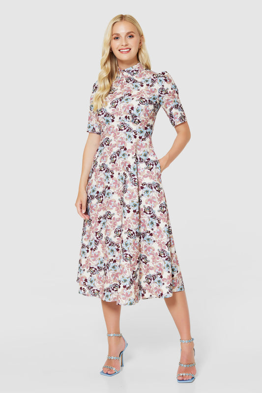 Closet Tie Back A-Line Dress Cream