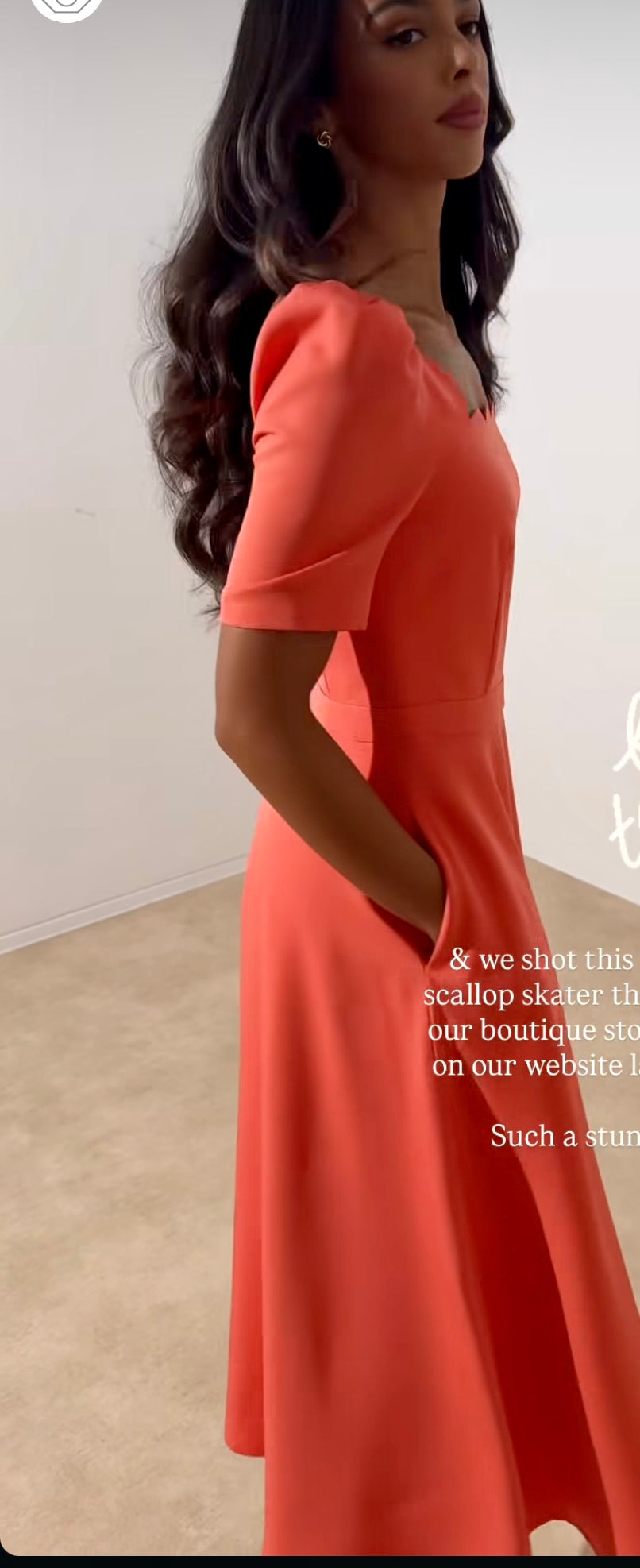 CORAL SCALP NECKLINE 8TH SIGN DRESS