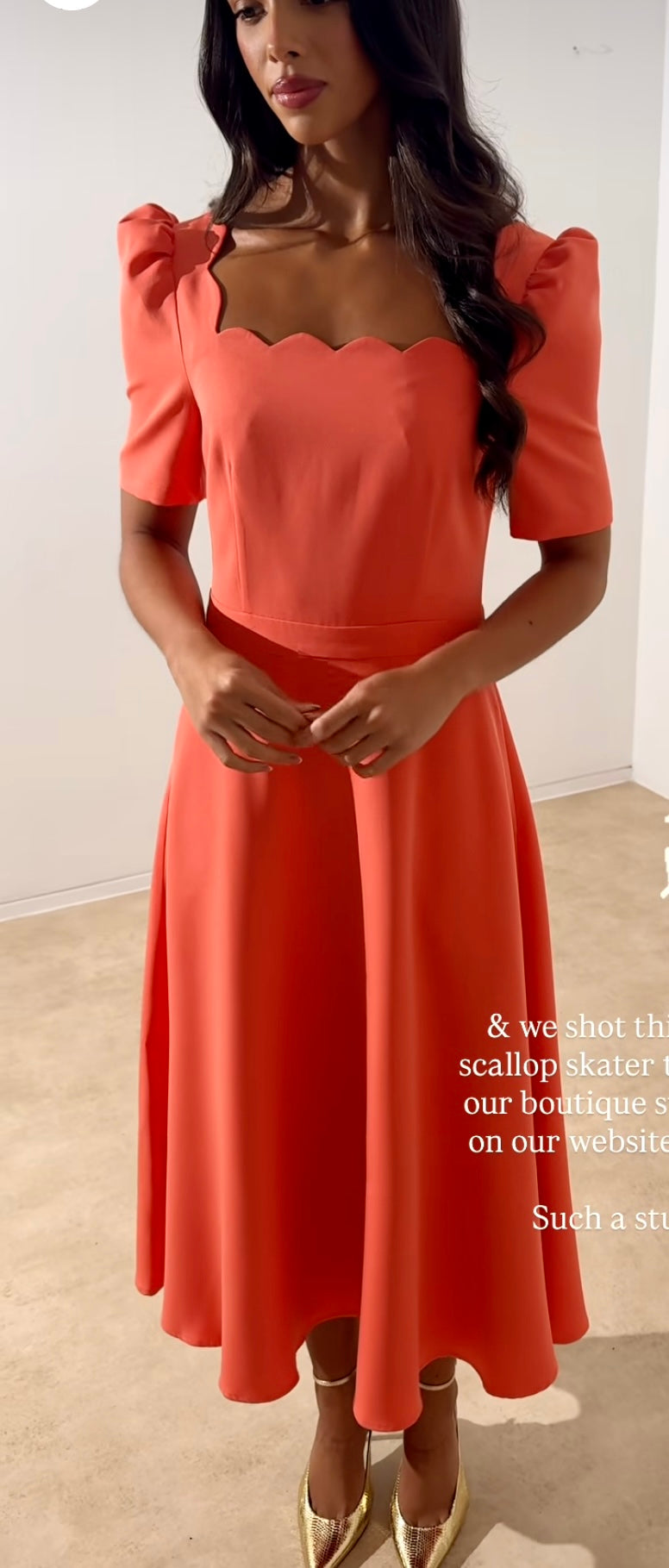 CORAL SCALP NECKLINE 8TH SIGN DRESS