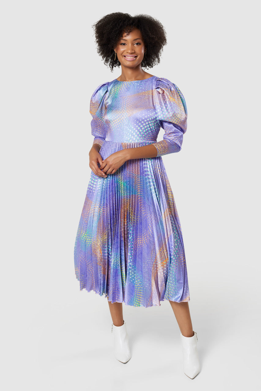 Closet London purple pleated dress