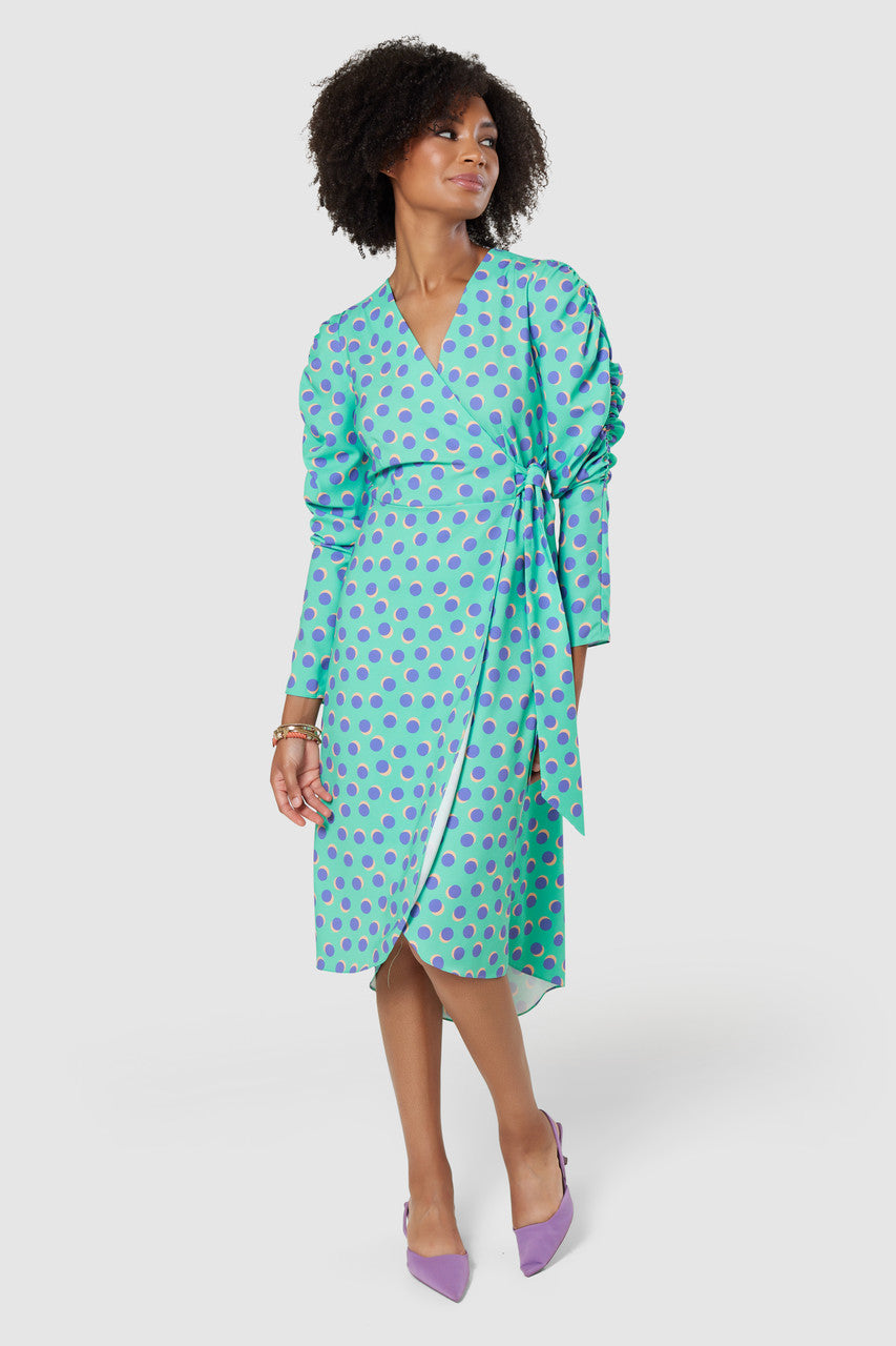 CLOSET LONDON MINT GREEN SPOT PRINT PENCIL MIDI DRESS