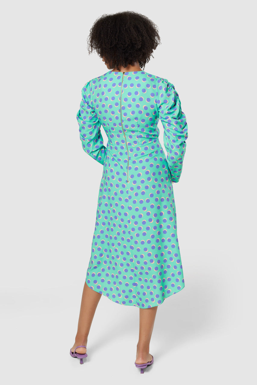 CLOSET LONDON MINT GREEN SPOT PRINT PENCIL MIDI DRESS