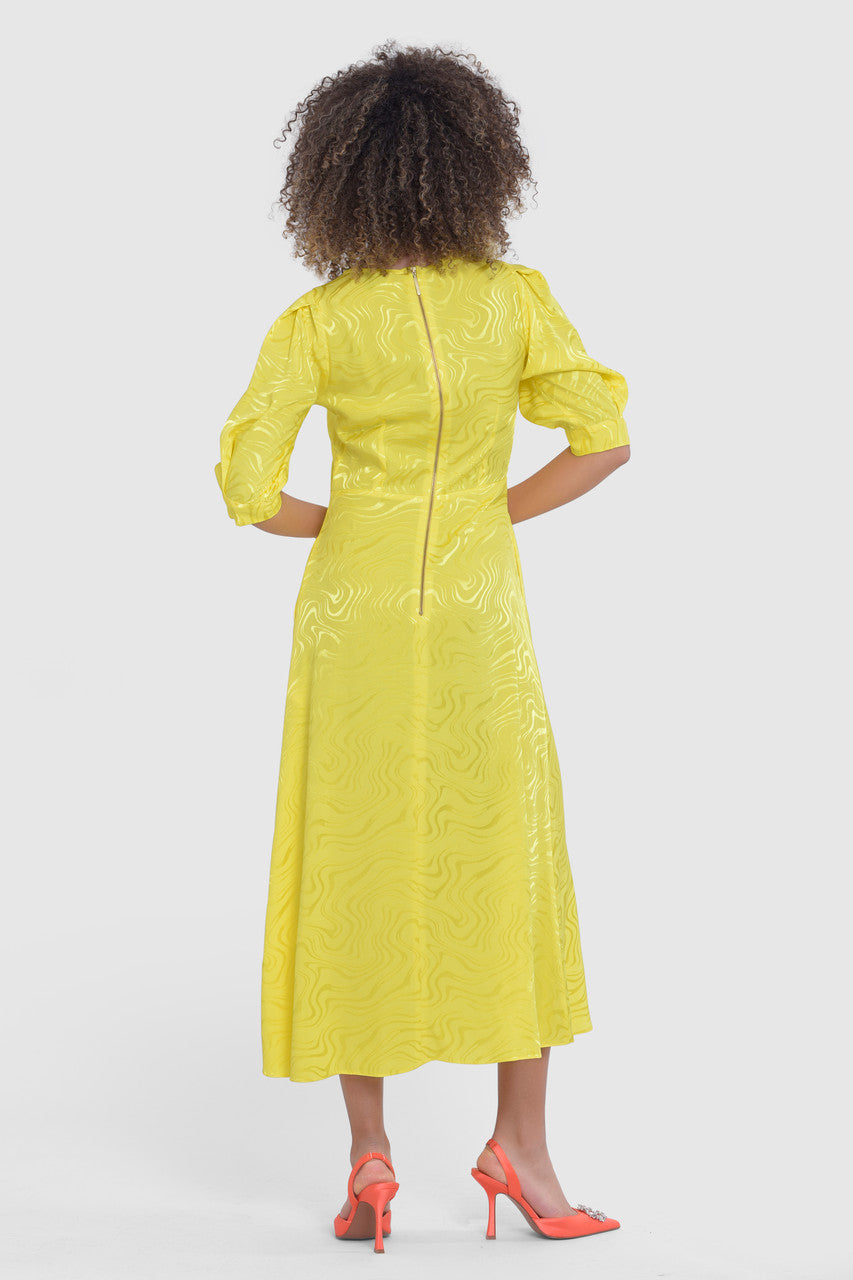 Closet London yellow a-line midi dress