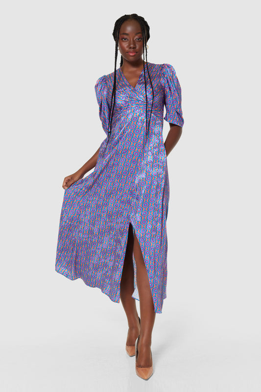 Turquoise wrap dress