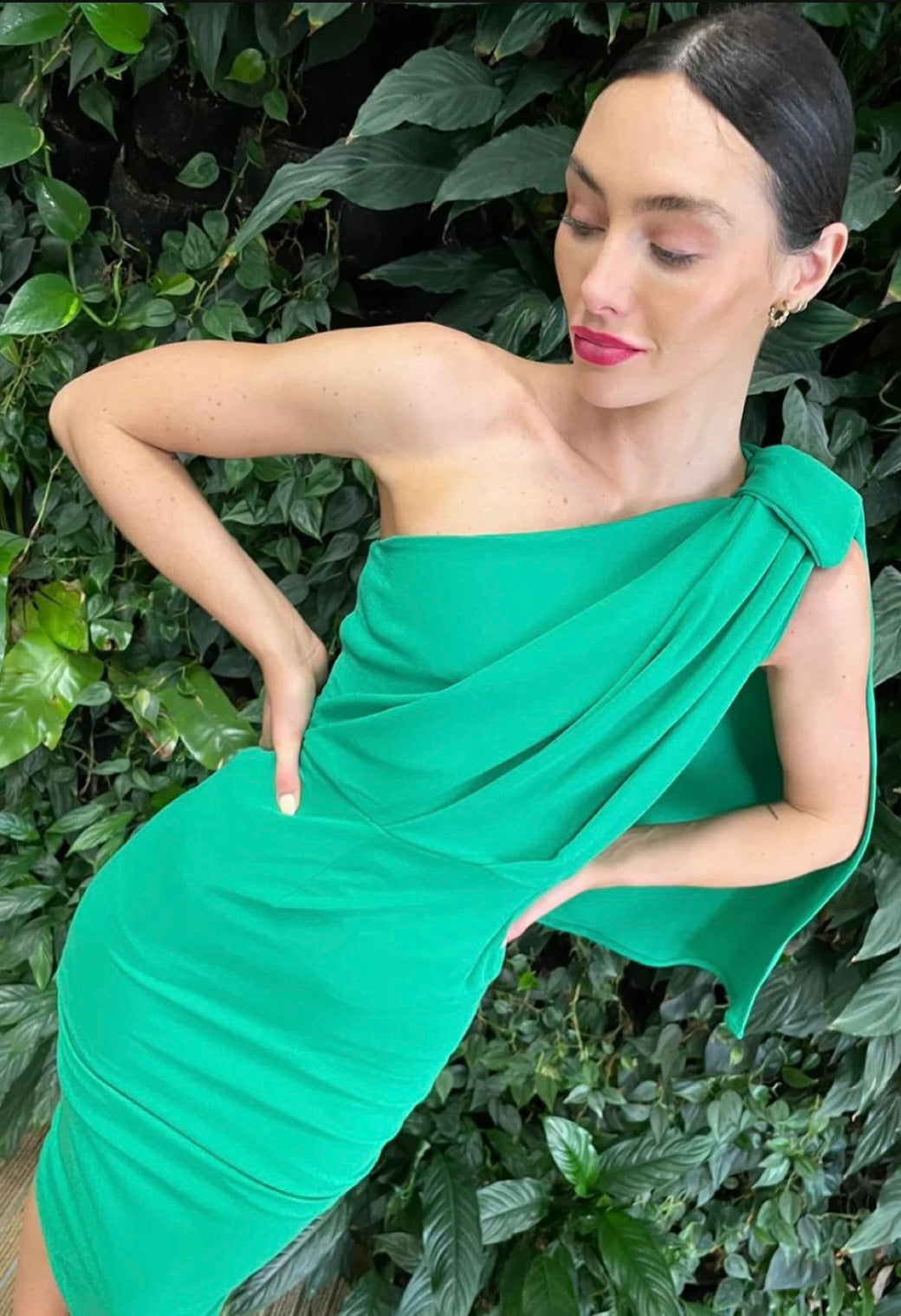 ZIRCONIUM Crepe Dress - Green
