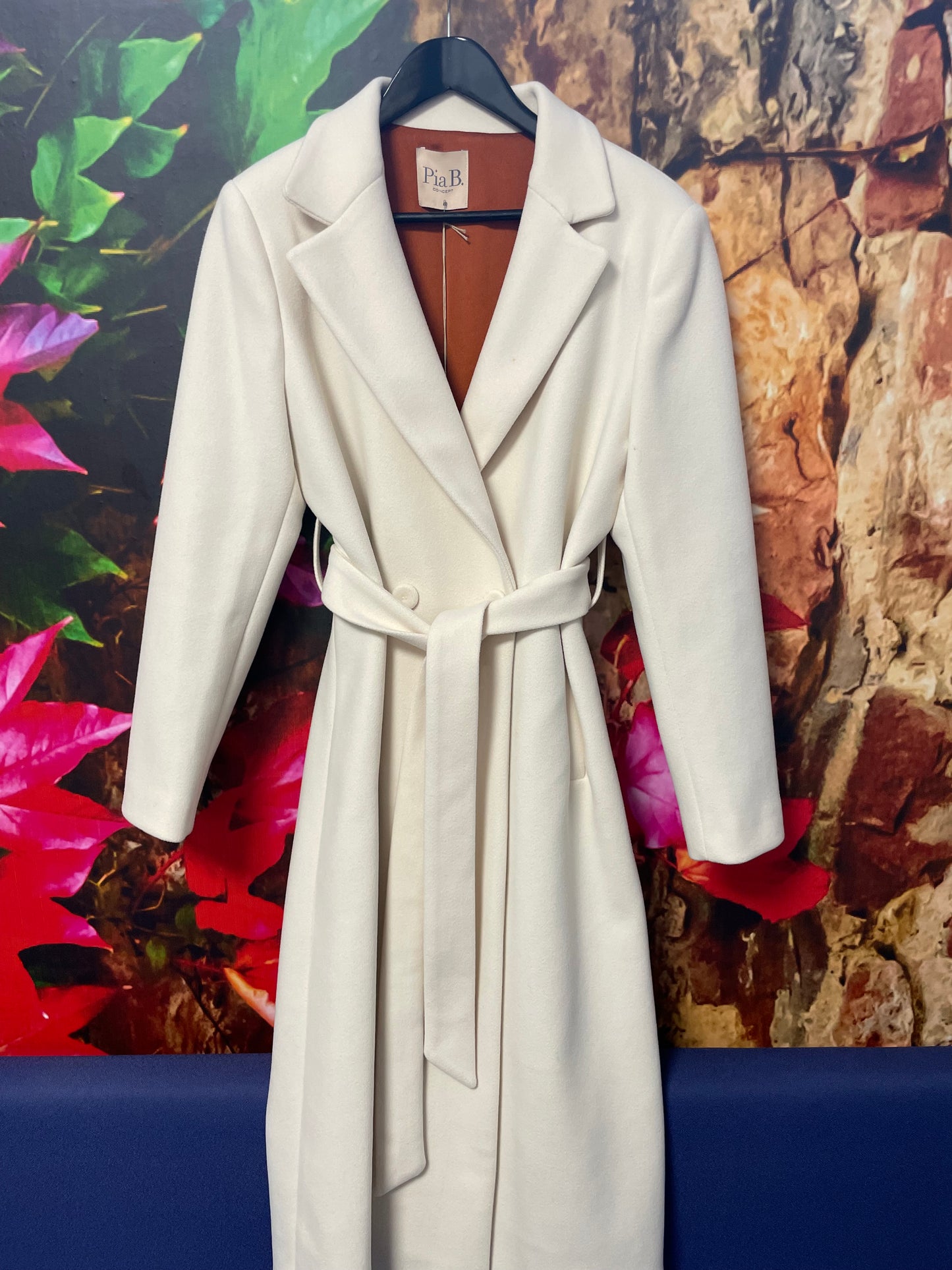 Pia B Concept Cream belted coat