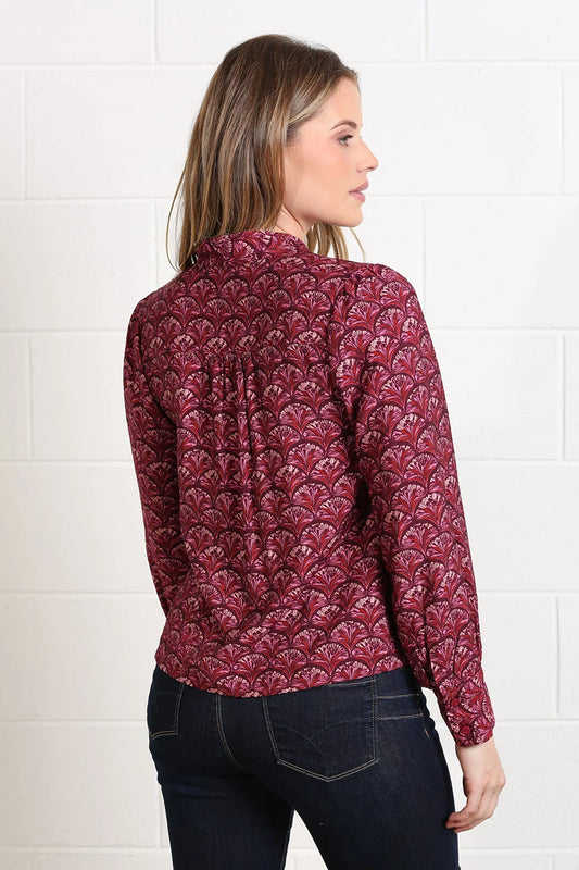 Rant & Rave Isabella Blouse Burgundy Reef