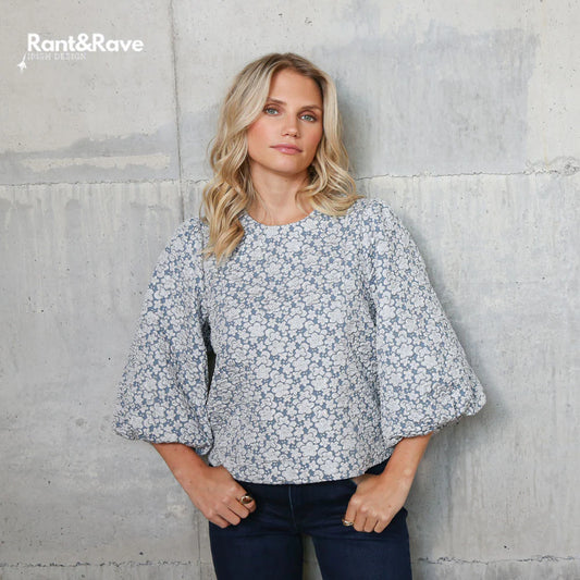 Quinn top in ice blue