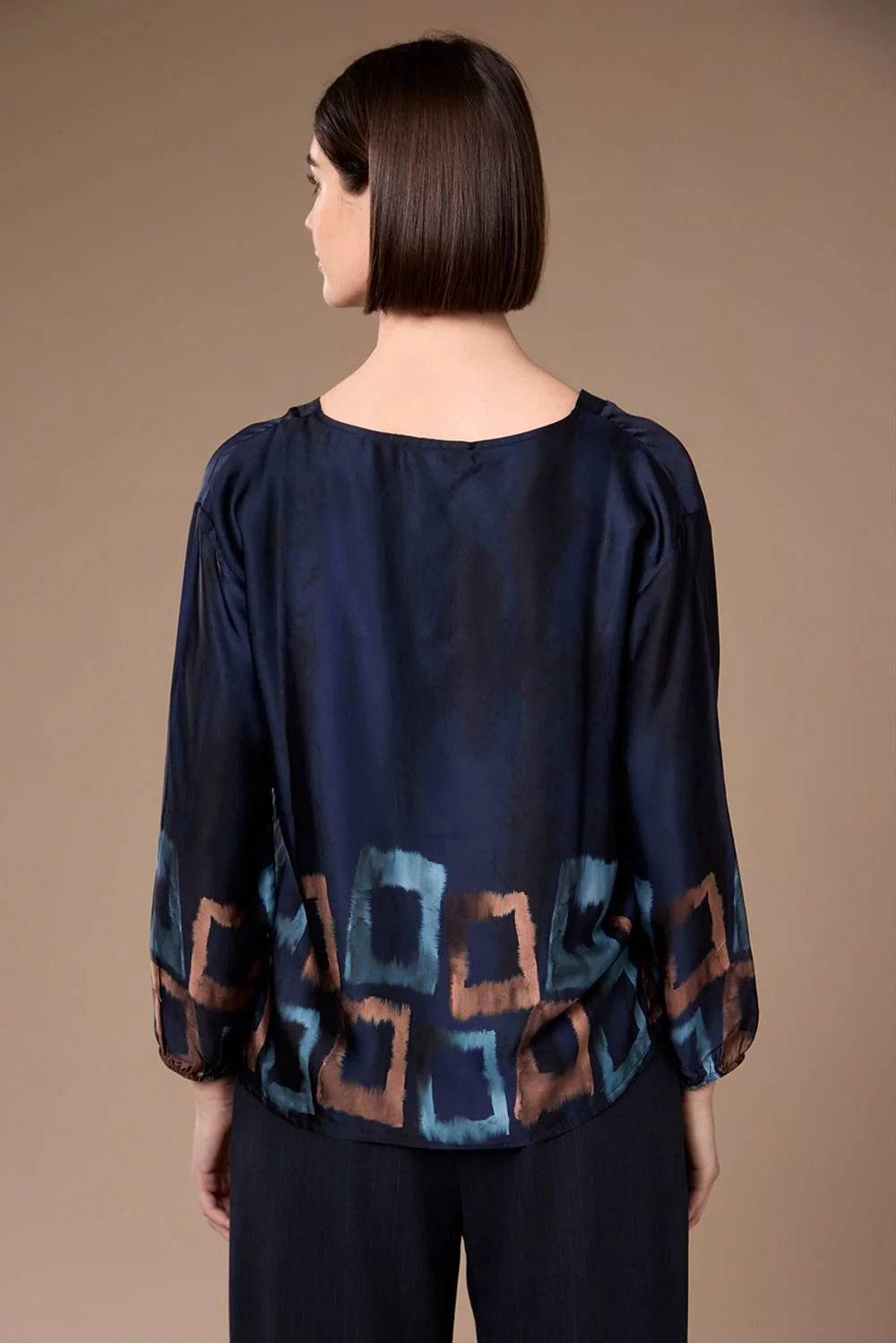 Peruzzi Blurred Square printed top