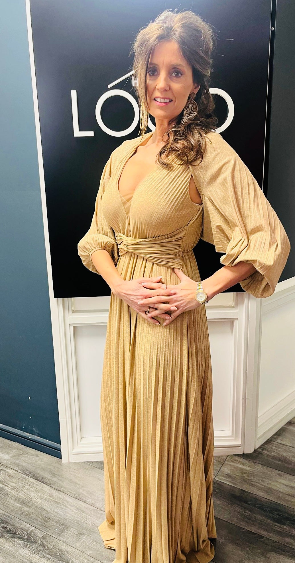 Lokita Gold maxi dress